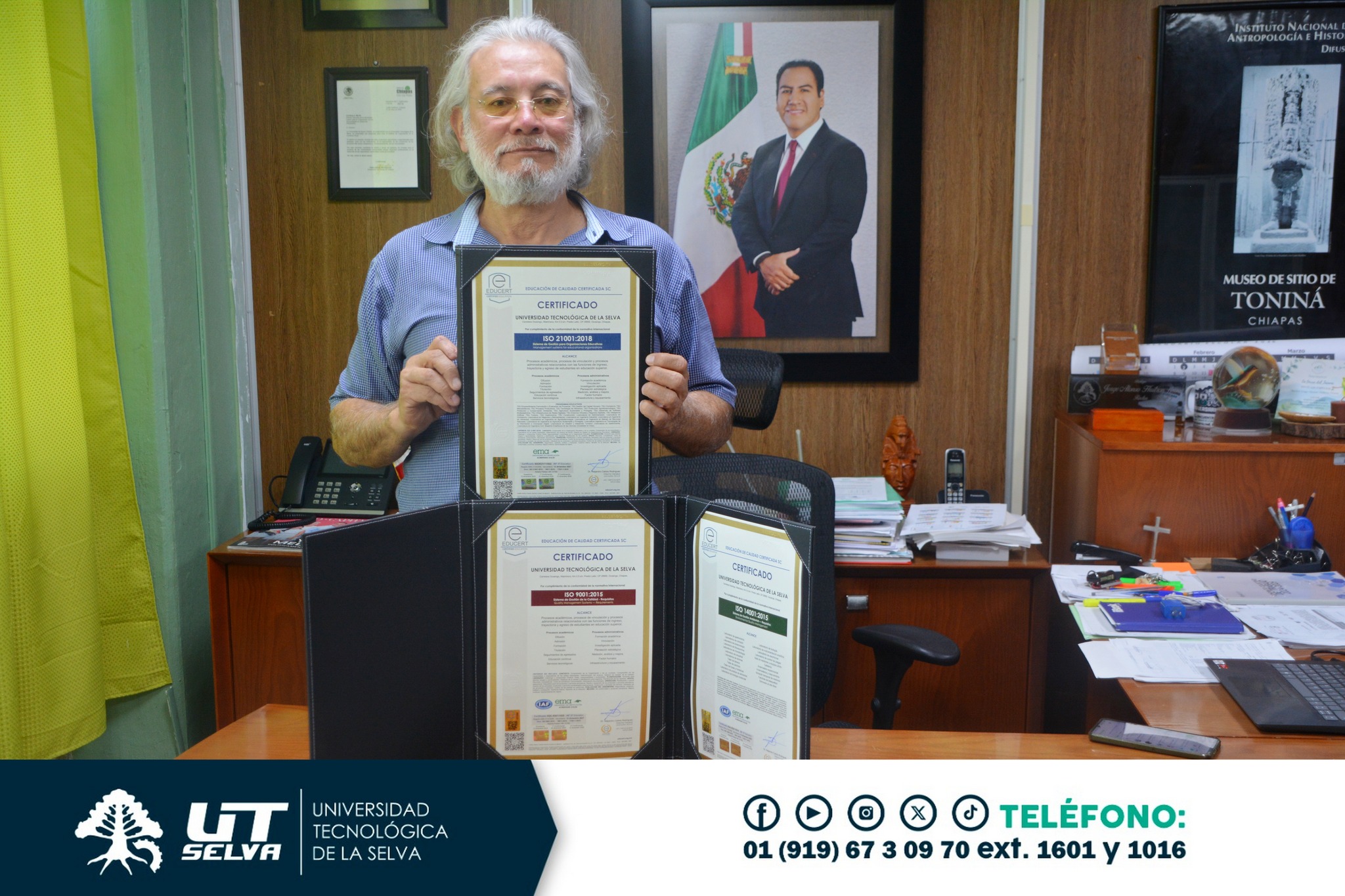 La UT de la Selva se consolida como referente nacional: primera institución en Chiapas con Triple Certificación ISO